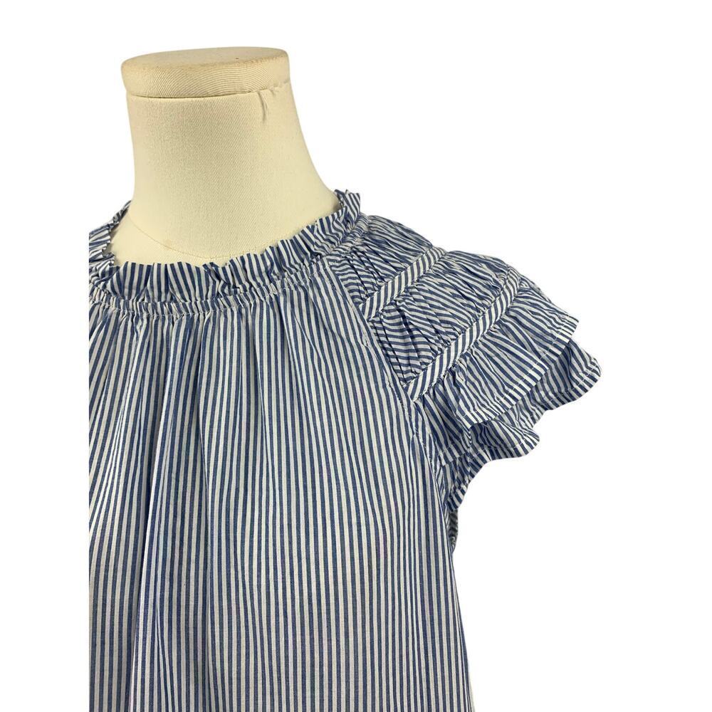 Striped Ruffle Sleeve Blouse - Picture 4 of 8